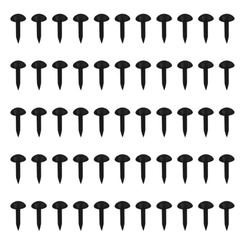 100 Stück 5 x 10 mm kleine Rundkopf-Polsternägel schwarz Vintage Möbelnägel Korkplatte Reißzwecken Pinnnadeln dekorative Sofa-Reißzwecken Retro Pinnwand Pinnnadeln für Holztür von FSSTUD