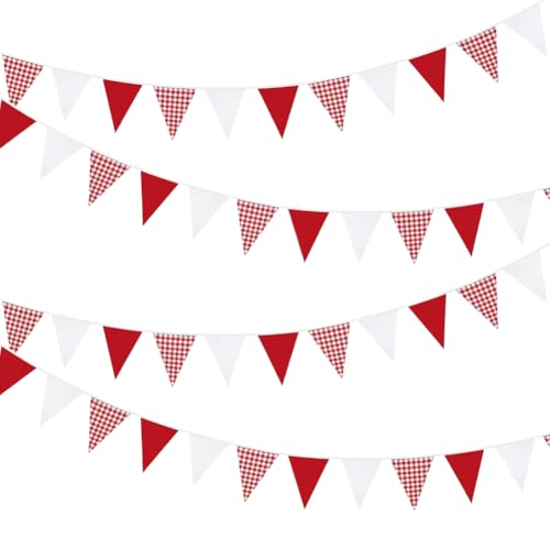 10M Dreieckige Flagge Banner Baumwolle Wimpel Wimpelkette Banner Stoff Dreieck Flagge Girlande Outdoor Wimpelkette Luftschlangen Urlaub Party Luftschlangen Flaggen Dekorative Hängende Schnur Flaggen von FSSTUD