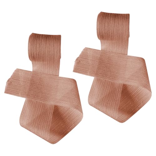 2 Rollen 5 m x 4 cm Knitter-Chiffonbänder Tüll Geschenkverpackung Band Breit Hochzeit Einladung Band Dekorative Knitterbänder Mode Schleife Herstellung Strings Blumen Blumenstrauß Dekorationen Rot von FSSTUD