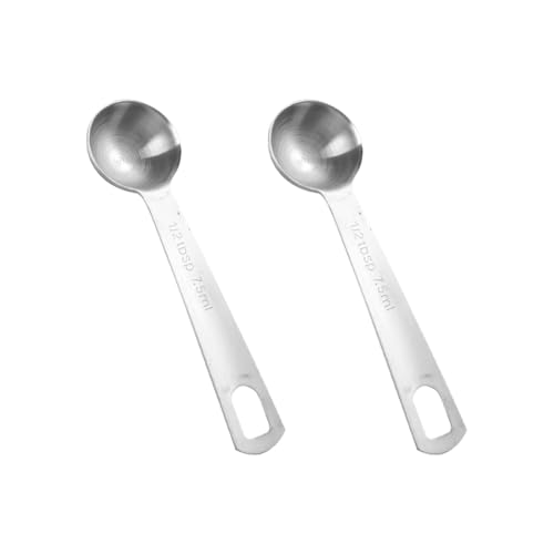 2 Stück 7,5 ml Edelstahl-Messschaufeln für trockene Flüssigkeiten, Messlöffel, Backen, Kochen, Teelöffel, Metall, Küchenhelfer für Zuhause 2 Stück 7,5 ml Edelstahl-Messschaufeln für trockene Flüssigkeiten, Messlöffel, Backen, Kochen, Teelöffel, Metall, Küchenhelfer für Zuhause von FSSTUD
