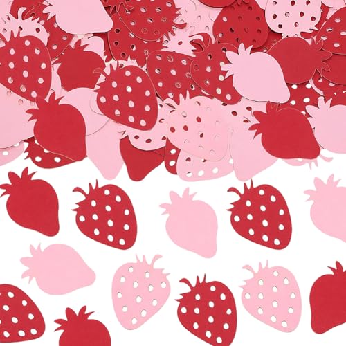 200 Stück Erdbeertisch Streukonfetti Sommer Party Konfetti Babyparty Konfetti Obst Thema Konfetti Bastelpapier Konfetti für Geburtstag von FSSTUD