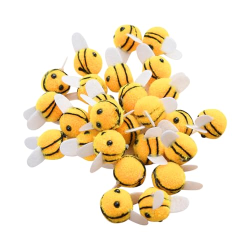 30 Stück Wollfilz-Bienen, kleine Bienen, Bastelbälle, Honigbienen, kleine Filzhummeln, Geschlechtsoffenbarung, Partygeschenke, gestufte Tablett-Dekorationen von FSSTUD