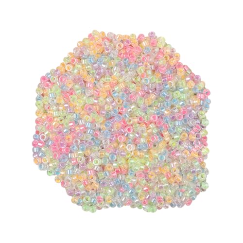 4444 Stück 3 mm bunte Perlen im Dunkeln leuchtende Glas-Rocailles, leuchtende Abstandshalter, Neonfarbe, Schmuckherstellung, Perlen, leuchtende Armbandherstellung, Zubehör für selbstgemachte von FSSTUD