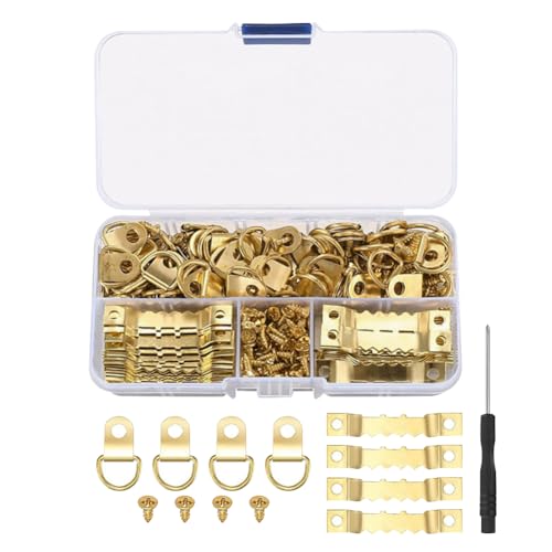 Bilder-Aufhänge-Sortiment-Set, Sägezahn-Bilderrahmen-Aufhänger, Schrauben, D-Ring, Fotorahmen, Montageaufhänger, Malerrahmen, Aufhänger, Fotos, hängende Hardware für Uhr, Heimdekoration, 276-teilig Bilder-Aufhänge-Sortiment-Set, Sägezahn-Bilderrahmen-Aufhänger, Schrauben, D-Ring, Fotorahmen, Montageaufhänger, Malerrahmen, Aufhänger, Fotos, hängende Hardware für Uhr, Heimdekoration, 276-teilig von FSSTUD