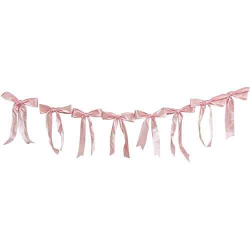 FSSTUD 1,8 m langes Band mit Schleife, Banner, Geburtstagsschleife, hängende Girlande, vorbespannt, Babyparty, Banner, Junggesellinnenabschied, hängende Dekoration, handgefertigte Schleifen FSSTUD 1,8 m langes Band mit Schleife, Banner, Geburtstagsschleife, hängende Girlande, vorbespannt, Babyparty, Banner, Junggesellinnenabschied, hängende Dekoration, handgefertigte Schleifen von FSSTUD