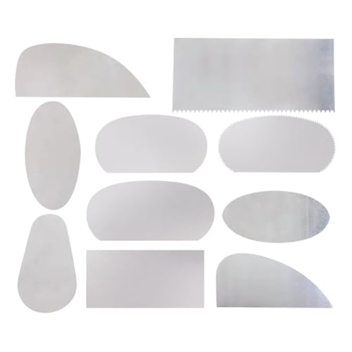 FSSTUD 10 Stück Edelstahl-Tonschaber Töpferei Ton Rippen Werkzeug Wellenschaber Metall Keramik Schaber Keramik Modellierung Cutter Skulptur Schaber Werkzeug für Handwerk von FSSTUD