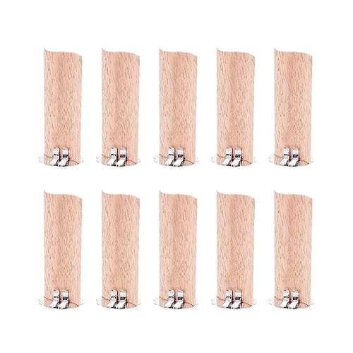 FSSTUD 10 Stück Holzkerzendochte Kerzenherstellung Holzdochte S Knisternde Kerze Flamme Dochte Handwerk Kerzenkern mit Sockelhalter für DIY Kerzenherstellung von FSSTUD