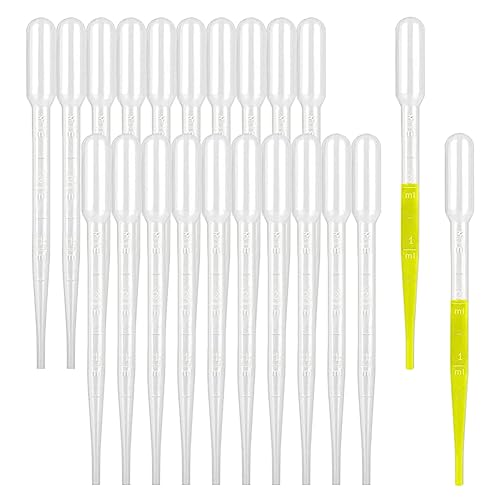 FSSTUD 100 Stück 3 ml Kunststoff-Transferpipetten Mini Squeeze Liquid Dropper Messen Tropfpipetten ätherische Öle Tropfer Graduierte Pipetten für Wissenschaftslabor von FSSTUD