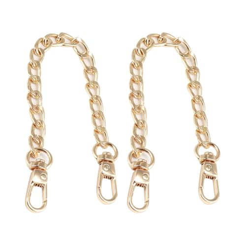 FSSTUD 2 Stück 20 cm Geldbörsen-Gurt-Verlängerungsketten, Metallkette, Taschengurt, Ersatz-Ketten, Schultertaschengurt-Verlängerung, Crossbody-Taschenkette, Zubehör mit Drehverschlüssen, goldfarben von FSSTUD