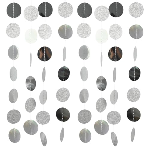 FSSTUD 4 Streifen Papier Kreis Punkte Girlande Glitzer Runde Banner Punkt Wand Streamer Hintergrund String Wimpelkette Glänzende Party Hängende Dekorationen für Geburtstag Hochzeit Silber FSSTUD 4 Streifen Papier Kreis Punkte Girlande Glitzer Runde Banner Punkt Wand Streamer Hintergrund String Wimpelkette Glänzende Party Hängende Dekorationen für Geburtstag Hochzeit Silber von FSSTUD