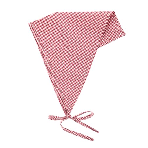 FSSTUD Dreieckstuch Bandana Krawatte Stirnband Rot und Weiß Kariert Kopftuch Weich Verstellbar Haar Bandana Niedlich Kopftuch Boho Haarschal Stirnband Landhausstil Haarschmuck von FSSTUD