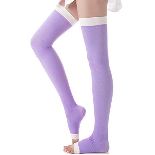 FSSTUD Oberschenkel Kompression Socken Strümpfe Kompressionsstrümpfe Stützstrumpfhose Stützstrümpfe Kniestrümpfe Lila von FSSTUD