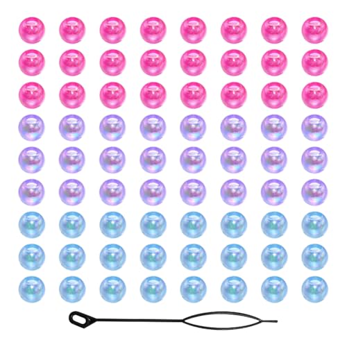 FSSTUD Runde Haarperlen-Set, AB-Farbe, Acryl-Abstandshalter, großes Loch, Kunststoff-Zopfperlen, mehrfarbig, Pony-Perlen, bunter Zopf, Schmuck, DIY, Haarflechten, Zubehör zum Basteln, 120 Stück von FSSTUD