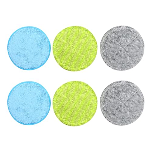 FSSTUD Wiederverwendbare Wischmopp-Pads aus Mikrofaser, kleine schwimmende Wischmopp-Pads, runde elektrische Wischmopp-Köpfe, Nassboden-Mopp-Pads für Zuhause, 6 Stück von FSSTUD