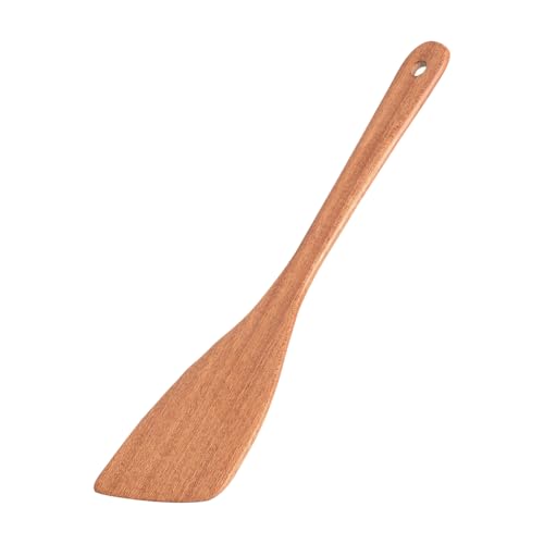 Kochspatel aus Holz, langer Griff, Fischwender, Pfannenwender, Pfannenwender, flach, Servierspatel, Backschaber, Lebensmittelspatel, Schaber von FSSTUD