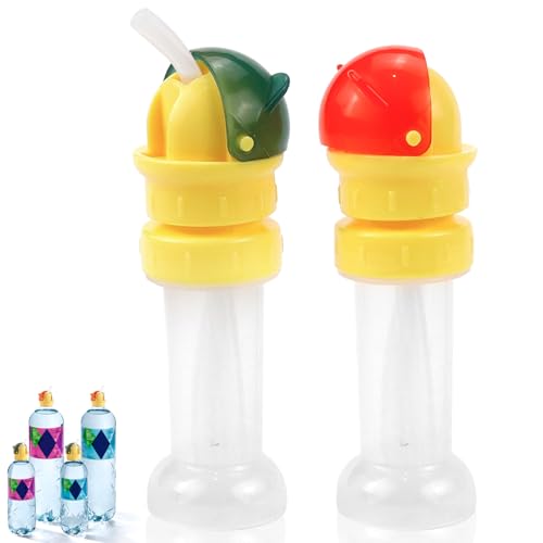 FSWWSF Wiederverwendbarer Trinkflaschendeckel für Kinder - 2 Stück Trinkflasche mit Strohhalm für Kinder von FSWWSF