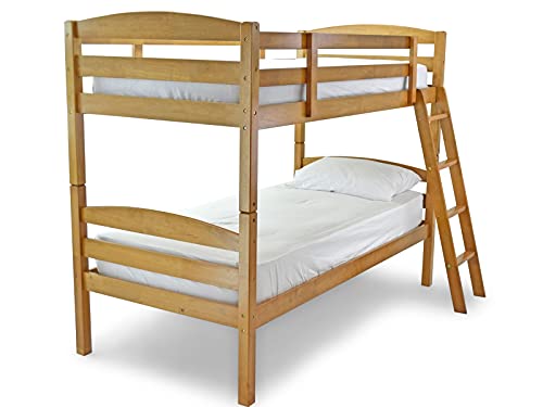FSYM Etagenbett aus Holz mit Etagenbett aus antikem Kiefernholz, Einzelbett für Kinder, Kinder, Kinder von FSYM