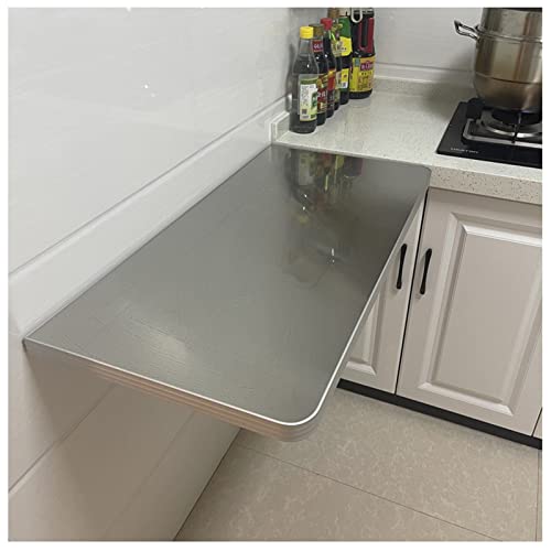 FSYM Klapptisch zur Wandmontage, robuster Kleiner klappbarer Wandtisch, perfekte Ergänzung für Waschküche/Hausbar/Küchenbüro/Metallic/70 x 30 cm von FSYM