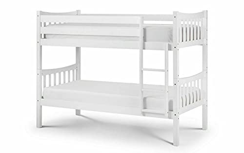 FSYM Modernes, Robustes Etagenbett, weiß, 91 cm großes Einzel-Etagenbett, L 201 cm x T 103 cm x H 154 cm von FSYM