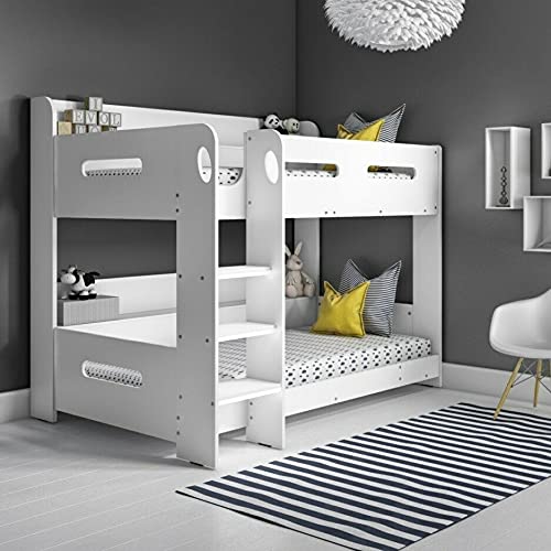 FSYM Modernes Etagenbett-Schlafzimmer aus weißem Holz für Kinder von FSYM