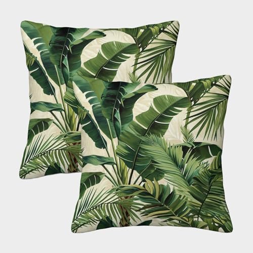 FSYQQASD Kissenhülle Grünes Blatt Kissenbezug Kopfkissenbezug Tropischer Dschungel Kissenbezüge Zierkissenbezug 2er Set Dekokissen,Für Couch Wohnzimmer Sofa Bett Auto 45x45cm FSYQQASD Kissenhülle Grünes Blatt Kissenbezug Kopfkissenbezug Tropischer Dschungel Kissenbezüge Zierkissenbezug 2er Set Dekokissen,Für Couch Wohnzimmer Sofa Bett Auto 45x45cm von FSYQQASD