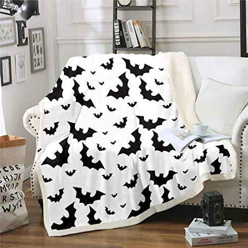 Kuscheldecke 150x180 Fledermaus Halloween, 3D Fledermaus Halloween Wolldecke Warme Fleecedecke Flauschige Decke, für Tagesdecke Blanket Sofadecke Kinder Baby, für Bett Sofa von FSZXC