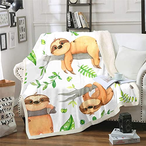 Kuscheldecke 150x200 Faultier, 3D Faultier Wolldecke Warme Fleecedecke Flauschige Decke, für Tagesdecke Blanket Sofadecke Kinder Baby, für Bett Sofa von FSZXC