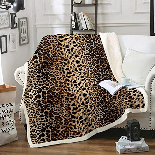 Kuscheldecke 150x200 Leoparden Muster, 3D Leoparden Muster Wolldecke Warme Fleecedecke Flauschige Decke, für Tagesdecke Blanket Sofadecke Kinder Baby, für Bett Sofa von FSZXC
