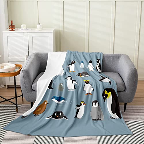 Kuscheldecke 150x200 Pinguin, Flanell Fleecedecke Weiche und Warme Decke 3D Niedliche Tiere, als Sofadecke Wohndecke Tagesdecke Wolldecken, für Kinder Erwachsene von FSZXC