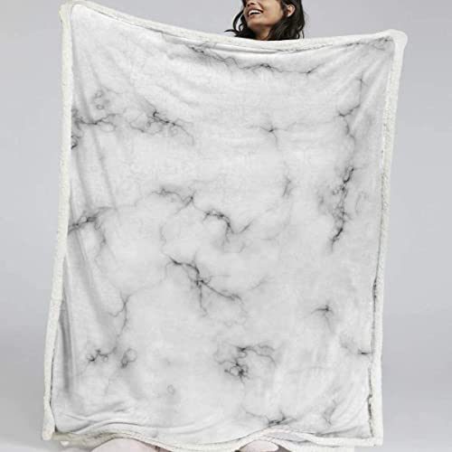 Kuscheldecke 80x150 Marmor, 3D Grau Wolldecke Warme Fleecedecke Flauschige Decke, für Tagesdecke Blanket Sofadecke, für Bett Sofa von FSZXC