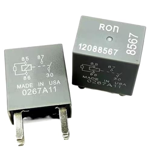 2 Stück Kfz-Relais, Nr. 120885674-polig, Nr. 13500128 5-polig, kompatibel mit F&o&r&d, Buick Regal, C&he&v&ro&l&e&t, Fahrzeugteile.(Gray#12088567 4PIN) von FSorce