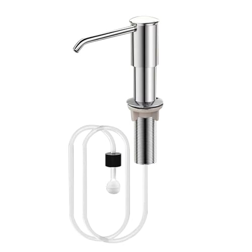 FSorce Flüssigseifenspenderpumpe for die Küchenspüle mit Verlängerungsrohr Flüssigseifenspender Spülbeckenmontage Handdruckseifenspender(Silver) von FSorce