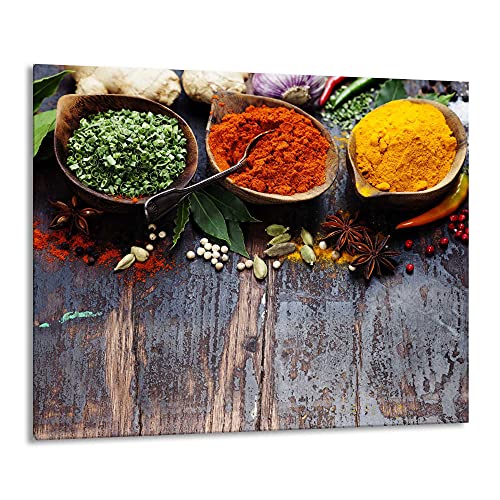 Gsmarkt | Herdabdeckplatte Schneidebrett Spritzschutz 60x52 | Bild auf Glas | Sicherheitsglas Gehärtetes Glas Bild | Motiv Gewürze Gsmarkt | Herdabdeckplatte Schneidebrett Spritzschutz 60x52 | Bild auf Glas | Sicherheitsglas Gehärtetes Glas Bild | Motiv Gewürze von FTB