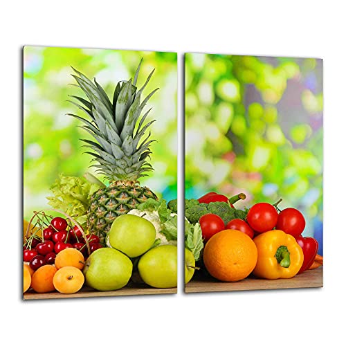 Gsmarkt | Herdabdeckplatten Schneidebrett Spritzschutz Set 2x30x52 | Bild auf Glas | Sicherheitsglas Gehärtetes Glas Bild | Motiv Früchte Gsmarkt | Herdabdeckplatten Schneidebrett Spritzschutz Set 2x30x52 | Bild auf Glas | Sicherheitsglas Gehärtetes Glas Bild | Motiv Früchte von FTB