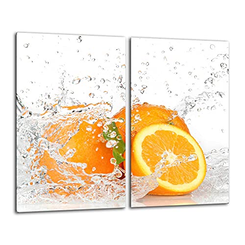 Gsmarkt | Herdabdeckplatten Schneidebrett Spritzschutz Set 2x30x52 | Bild auf Glas | Sicherheitsglas Gehärtetes Glas Bild | Motiv Orange Gsmarkt | Herdabdeckplatten Schneidebrett Spritzschutz Set 2x30x52 | Bild auf Glas | Sicherheitsglas Gehärtetes Glas Bild | Motiv Orange von FTB