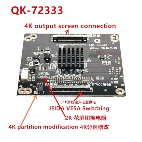 2K-BIS-4K-ADAPTIERUNGSKARTE UNTERSTÜTZT 2K-BILDSCHIRMTESTERS For TESTEN VON 4K OPEN CELL LVDS Auf Vb1 QK-72333(No wiring) von FTEZKQDTR