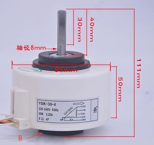 AC-Lüfter For Klimaanlage YDK-30-4 YDK-30-4P2-2(YDK-30-4 Style A) von FTEZKQDTR