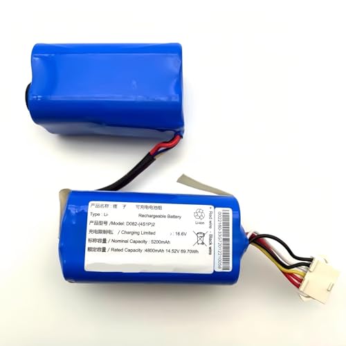 Der wiederaufladbare Lithium-Akku 14,4 V mit 5200 mAh ist EIN spezielles Originalzubehör for Kehrmaschinen. Kompatibel mit Ecovacs DVX45 K10 K20N9(5200mah 14.4v Blue) von FTGADRYF