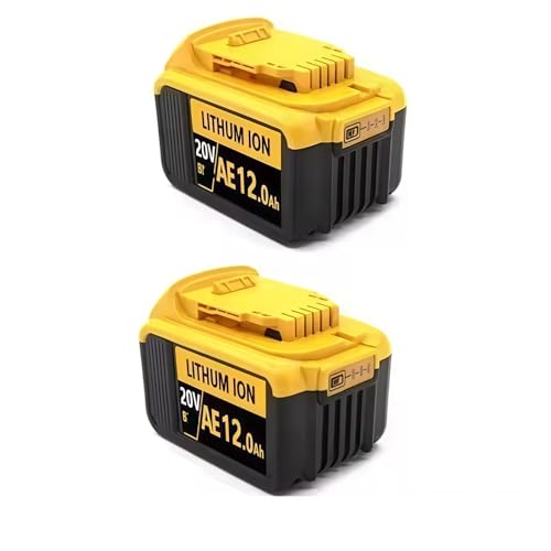 Rasenmäher-Bohrmaschine, leistungsstarker 12000 mAh DCB203 20 V Lithium-Akku-Ersatz. Kompatibel mit Dewalt. DCB206 DCB204 Elektrowerkzeug(12000mAh 2PCS) von FTGADRYF