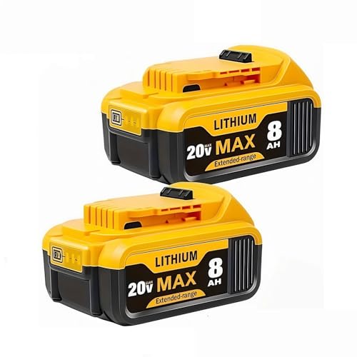 Rasenmäher-Bohrmaschine, leistungsstarker 12000 mAh DCB203 20 V Lithium-Akku-Ersatz. Kompatibel mit Dewalt. DCB206 DCB204 Elektrowerkzeug(8000mAh 2PCS) von FTGADRYF