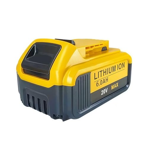 Rasenmäher-Bohrmaschine, leistungsstarker 6000 mAh DCB203 20 V Lithium-Akku-Ersatz. Kompatibel mit Dewalt. DCB206 DCB204 Elektrowerkzeug(6000mAh) von FTGADRYF