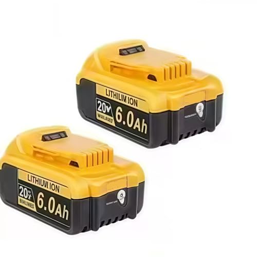 Rasenmäher-Bohrmaschine, leistungsstarker 6000 mAh DCB203 20 V Lithium-Akku-Ersatz. Kompatibel mit Dewalt. DCB206 DCB204 Elektrowerkzeug(6000mAh 2PCS) von FTGADRYF