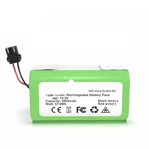 Wiederaufladbarer Lithium-Akku, 14,4 V, 4000 mAh. Kompatibel mit Eufy RoboVac. 15C 15T 25C 30 30C 35C MAX G10 G15 G20 G30 Hybrid Edge Roboter-Staubsauger-Zubehör(2600mAh) von FTGADRYF