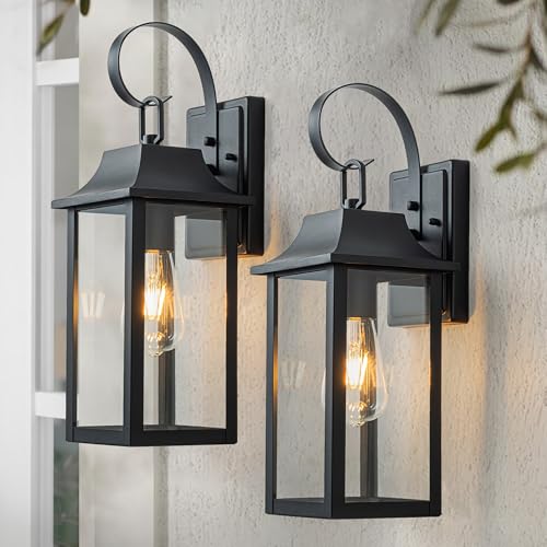 FTL Wandlampe Aussen Zweier-pack, Außenwandleuchte Vintage E27, Groß Aussenlampe Wand Laterne mit Glasschirmen, Terrasse Ausenbeleutung Hauswand, IP44 Wasserdicht Aussenlampe Wand für Veranda, Yard FTL Wandlampe Aussen Zweier-pack, Außenwandleuchte Vintage E27, Groß Aussenlampe Wand Laterne mit Glasschirmen, Terrasse Ausenbeleutung Hauswand, IP44 Wasserdicht Aussenlampe Wand für Veranda, Yard von FTL