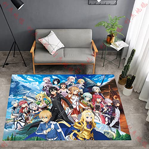 FTMGGDG Anime-Teppich, Sword Art Online-Fußmatten, Kinderzimmer-Dekorations Teppiche 120x160cm von FTMGGDG