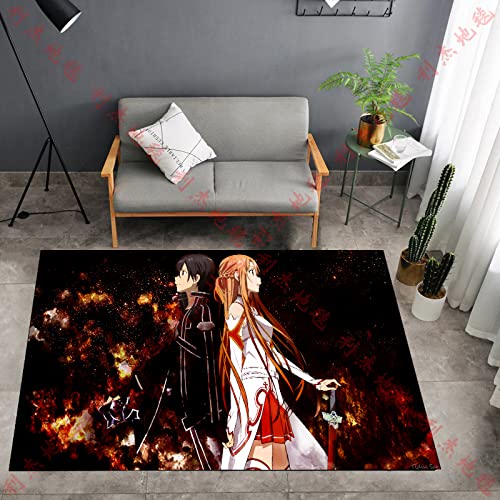 FTMGGDG Anime-Teppich, Sword Art Online-Fußmatten, Kinderzimmer-Dekorations Teppiche 120x160cm von FTMGGDG