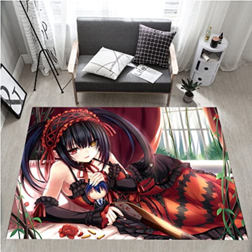 FTMGGDG Dating-Kampfteppich, Tokisaki Kurumi Anime Teppich, Wohnzimmer Nachttisch Matte 160x230cm von FTMGGDG