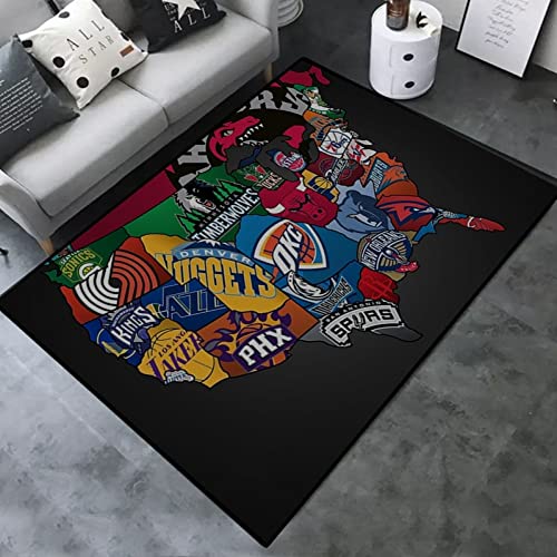 FTMGGDG Kreativer Teppich - NBA-Basketball Decken - Trendige Fußmatten für das Schlafzimmer von Jungen 140x200cm von FTMGGDG