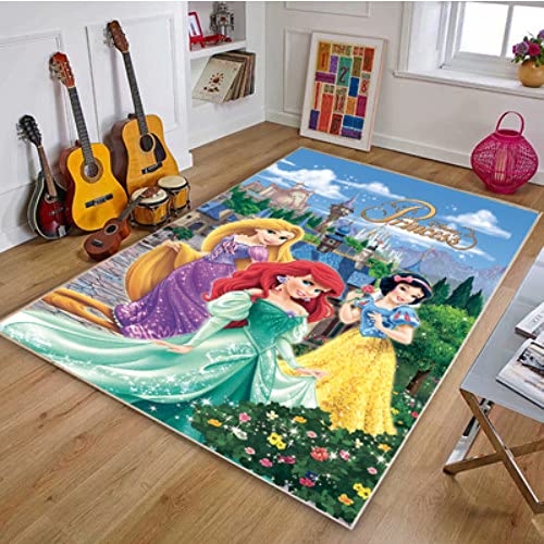 Märchenprinzessin Teppich, Cartoon-Rosa-Teppiche, Mädchen Schlafzimmer Bodenmatte 160x230cm von FTMGGDG