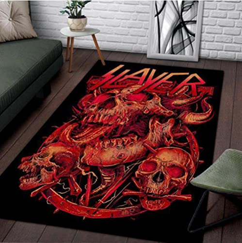 Totenkopf-Teppich, Horror-Aufdruck-Teppiche, personalisierter weicher Teppich, Spaß-Spiel-Fußmatten für Zuhause 140x200cm von FTMGGDG